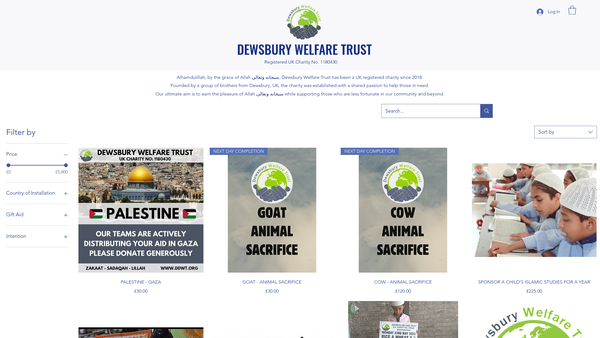 Screenshot of the Dewsbury Welfare Trust website