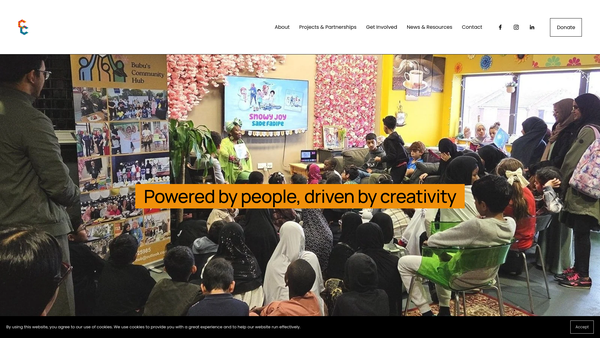 Screenshot of the Chelmsford Cultural Development Trust website