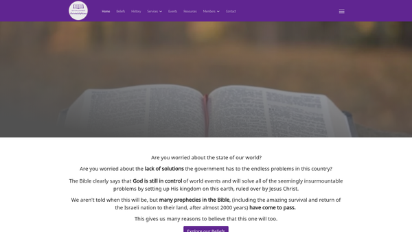 Screenshot of the Sutton Coldfield Christadelphian Ecclesia website