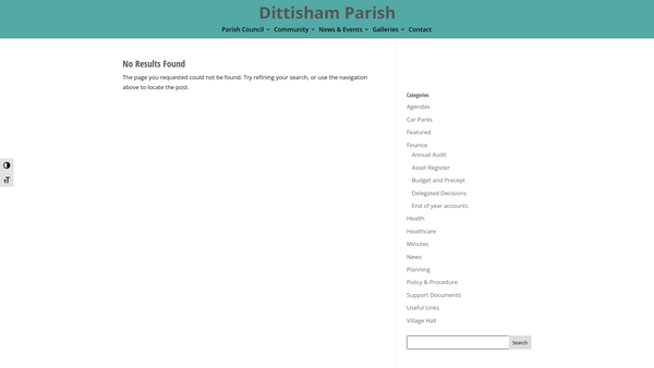 Screenshot of the The Parish Of Dittisham Charity website