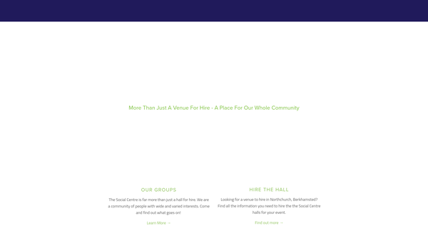 Screenshot of the Northchurch Community Centre website