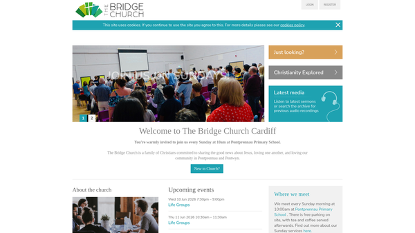 Screenshot of the The Bridge Church, Cardiff website