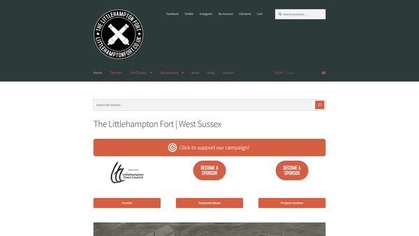 Screenshot of the Littlehampton Fort Restoration Project website