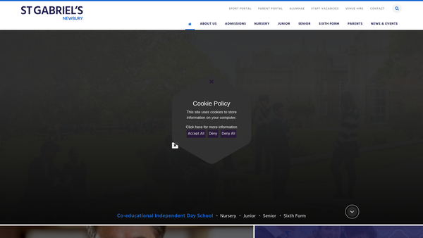 Screenshot of the St. Gabriel's Parent Teacher Association website