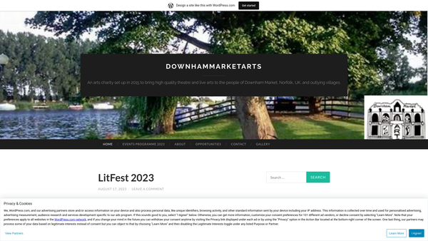 Screenshot of the Downham Market Arts Association website