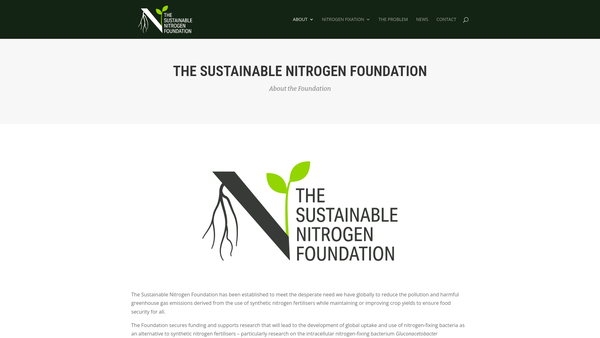 Screenshot of the Sustainable Nitrogen Foundation website