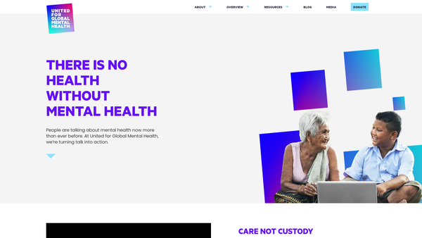 Screenshot of the United for Global Mental Health website