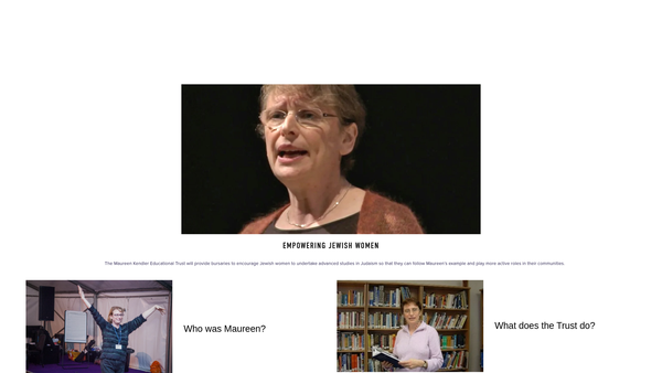 Screenshot of the Maureen Kendler Educational Trust website