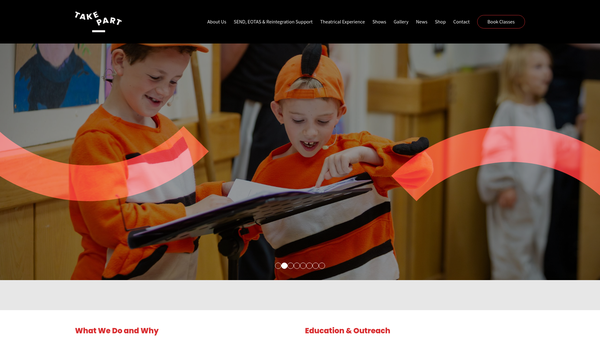 Screenshot of the Take Part... In The Art website