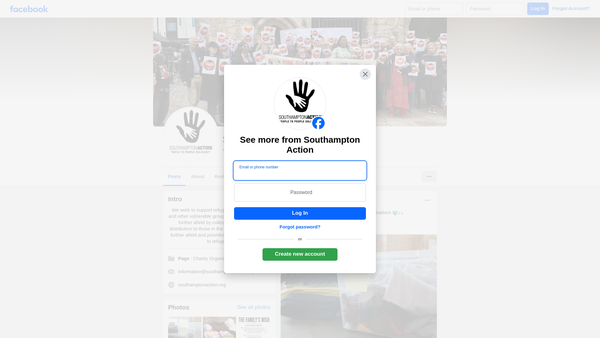Screenshot of the Southampton Action website