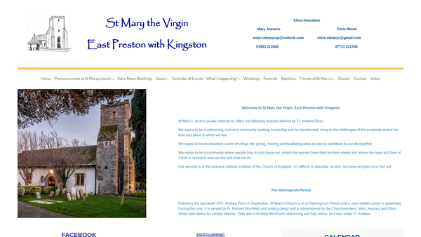 Screenshot of the The Parochial Church Council Of The Ecclesiastical Parish Of St Mary The Virgin East Preston With Kingston website