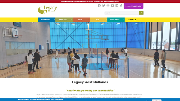 Screenshot of the Legacy Wm website
