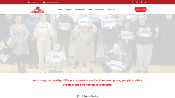 Screenshot of the Life Brooks International website
