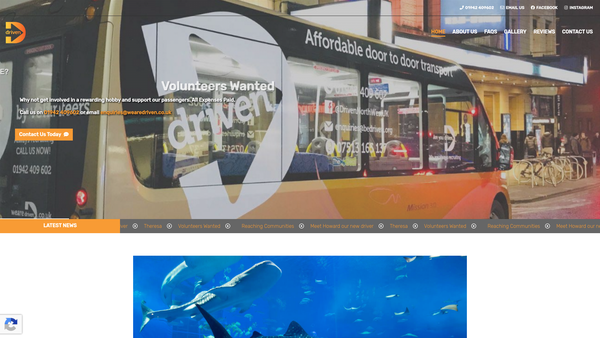 Screenshot of the Driven website