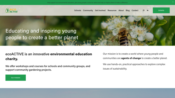 Screenshot of the Ecoactive website