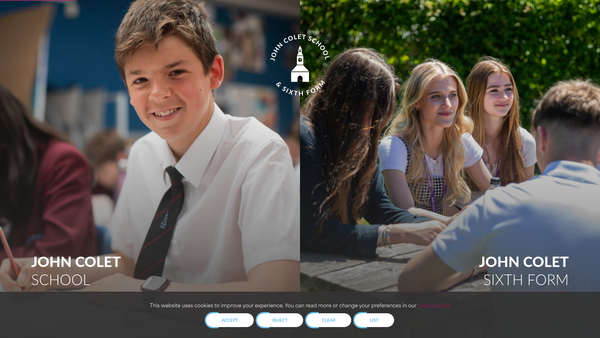 Screenshot of the John Colet School PTA website