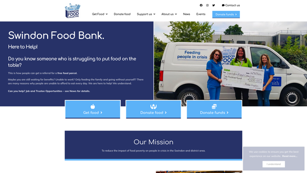 Screenshot of the Swindon's Food Collective Ltd website