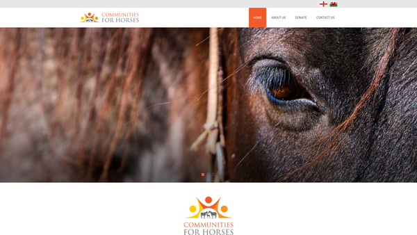 Screenshot of the Communities For Horses website