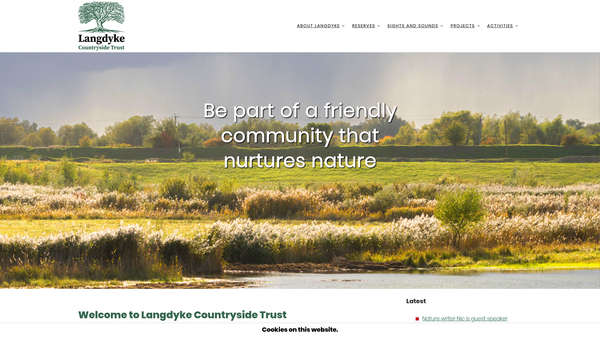 Screenshot of the Langdyke Countryside Trust website
