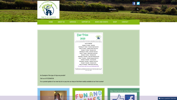 Screenshot of the The Cottage Community website