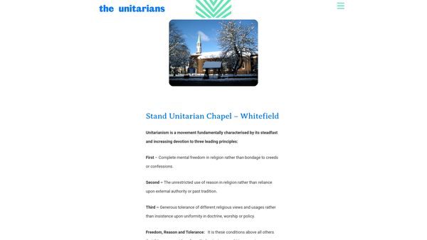 Screenshot of the Stand Unitarian Chapel website