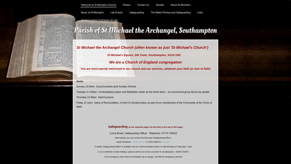Screenshot of the The Parochial Church Council Of The Ecclesiastical Parish Of St Michael The Archangel, Southampton website