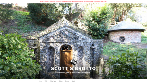 Screenshot of the Scott's Grotto CIO website