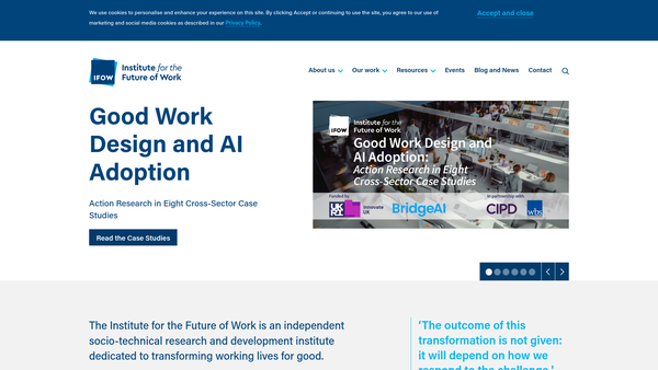 Screenshot of the Institute For The Future Of Work website