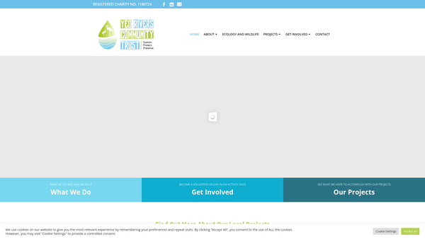 Screenshot of the Yeo Rivers Community Trust website