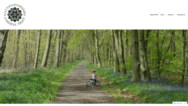 Screenshot of the Nottinghamshire Gardens Trust website