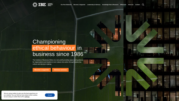 Screenshot of the Institute Of Business Ethics website