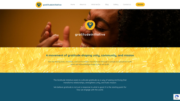 Screenshot of the Gratitude Initiative website