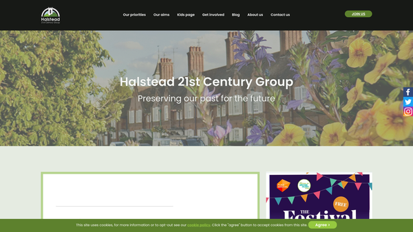 Screenshot of the Halstead 21st Century Group website