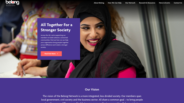 Screenshot of the The Cohesion And Integration Network website