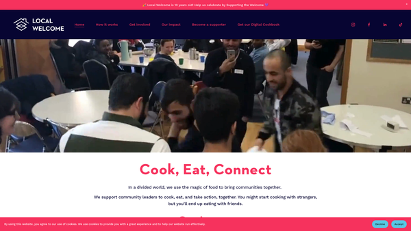 Screenshot of the Local Welcome CIO website