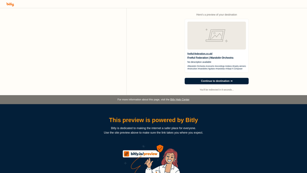 Screenshot of the Fretful Federation Mandolin Orchestra website