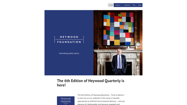 Screenshot of the Heywood Foundation website