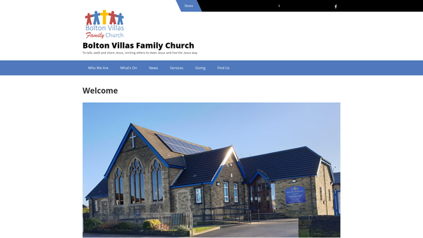Screenshot of the Bolton Villas United Reformed Church Charity website