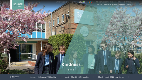 Screenshot of the The Friends Of Bourne website