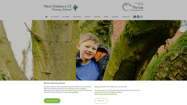 Screenshot of the West Didsbury CE PTA website