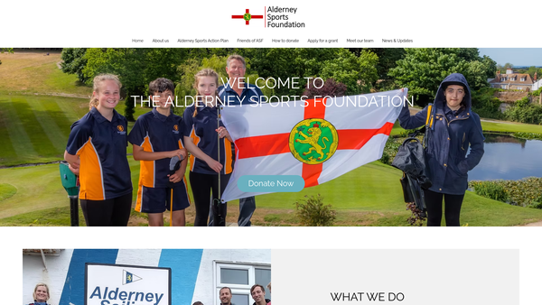Screenshot of the Alderney Sports Foundation website