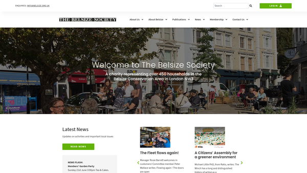 Screenshot of the The Belsize Society website