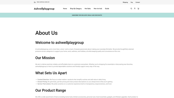 Screenshot of the Ashwell Playgroup CIO website