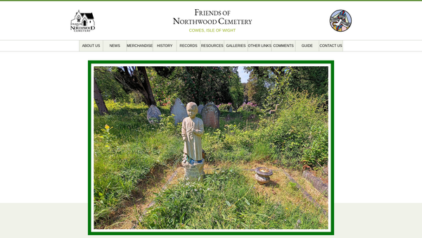 Screenshot of the Friends Of Northwood Cemetery website