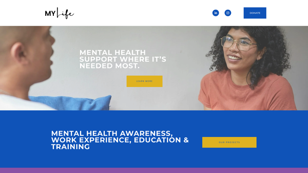 Screenshot of the My Life website