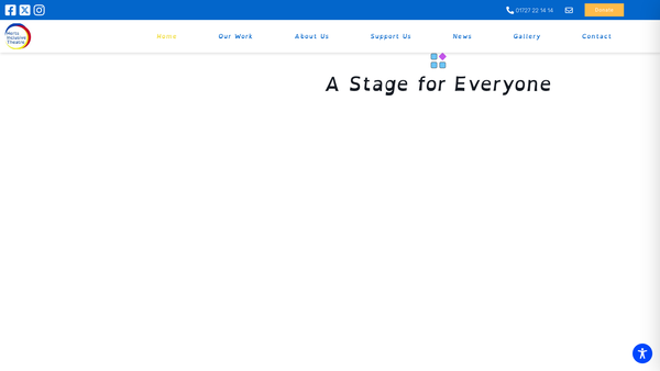 Screenshot of the Herts Inclusive Theatre website