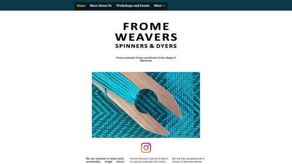 Screenshot of the Frome Weavers Spinners And Dyers website