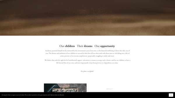 Screenshot of the Yellowsands Foundation website