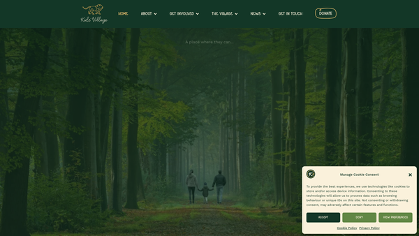 Screenshot of the The Children's Village website