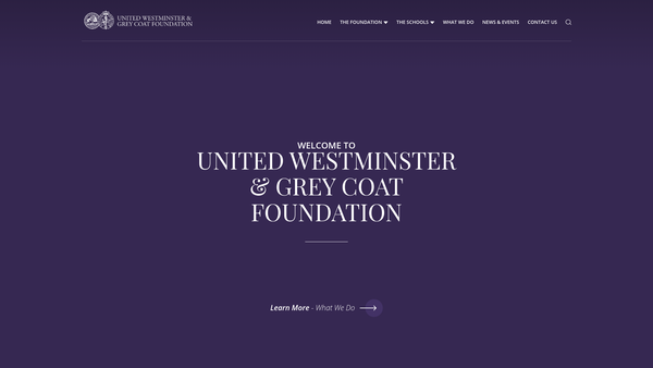 Screenshot of the The United Westminster And Grey Coat Foundation website